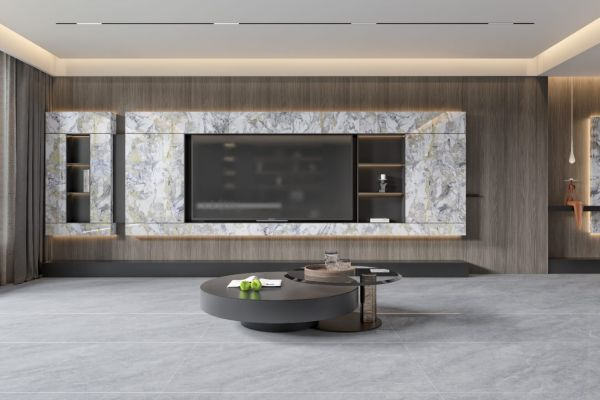 800x1350mm porcelain tile in solid gray color with matte finish, contemporary design