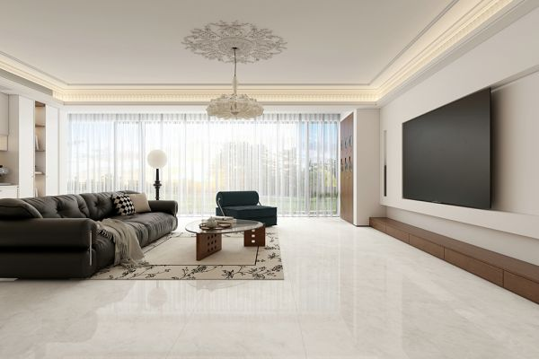 750x1500mm porcelain tile in metallic pattern with silver and gold highlights, luxury finish
