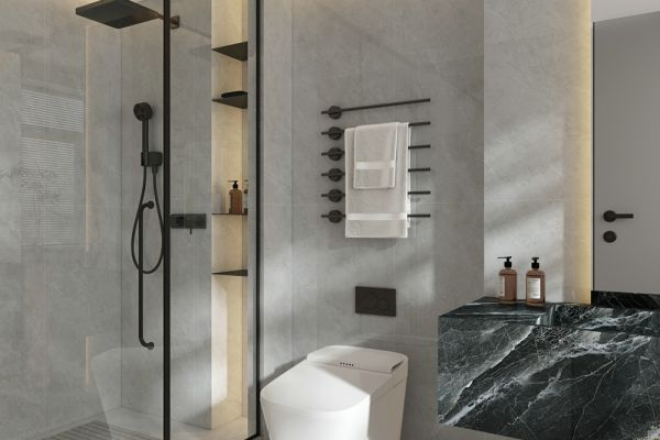 600x1200mm ceramic tile in earth tone mosaic pattern, matte finish